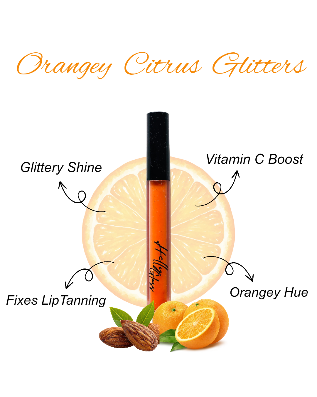 Bright Orangey Citrus Lip Gloss - Vitamin C Booster
