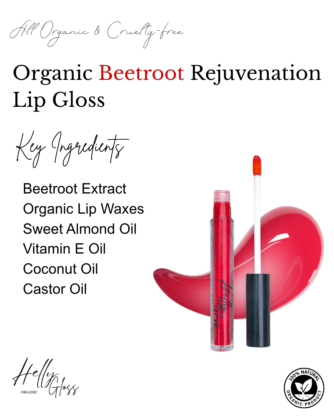 Organic Beetroot Rejuvenation Lip Gloss - Our Beetroot Beauty